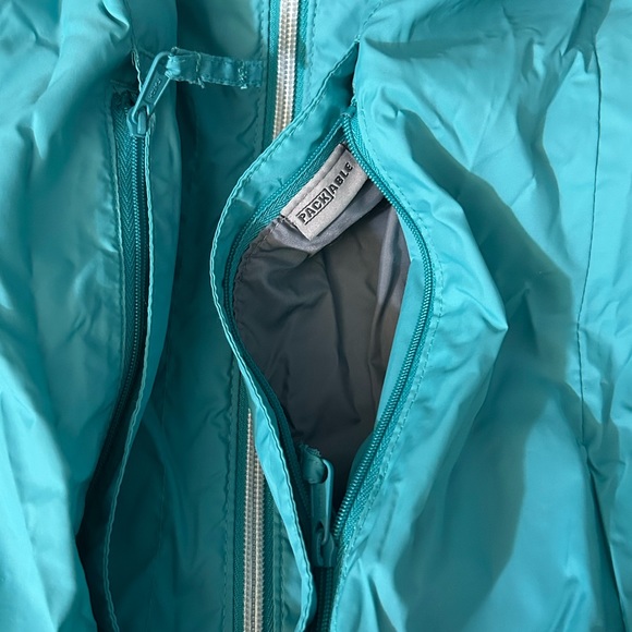 Columbia Packable Roll Up Hood Turquoise Jacket L - Picture 10 of 17